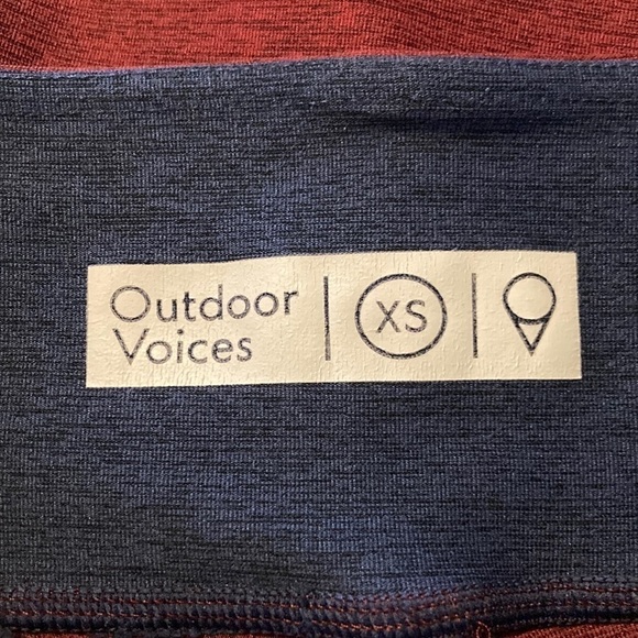 Outdoor Voices Warmup Leggings Red & Navy Two Tone Colorblock Size XS New NWOT - Picture 3 of 10